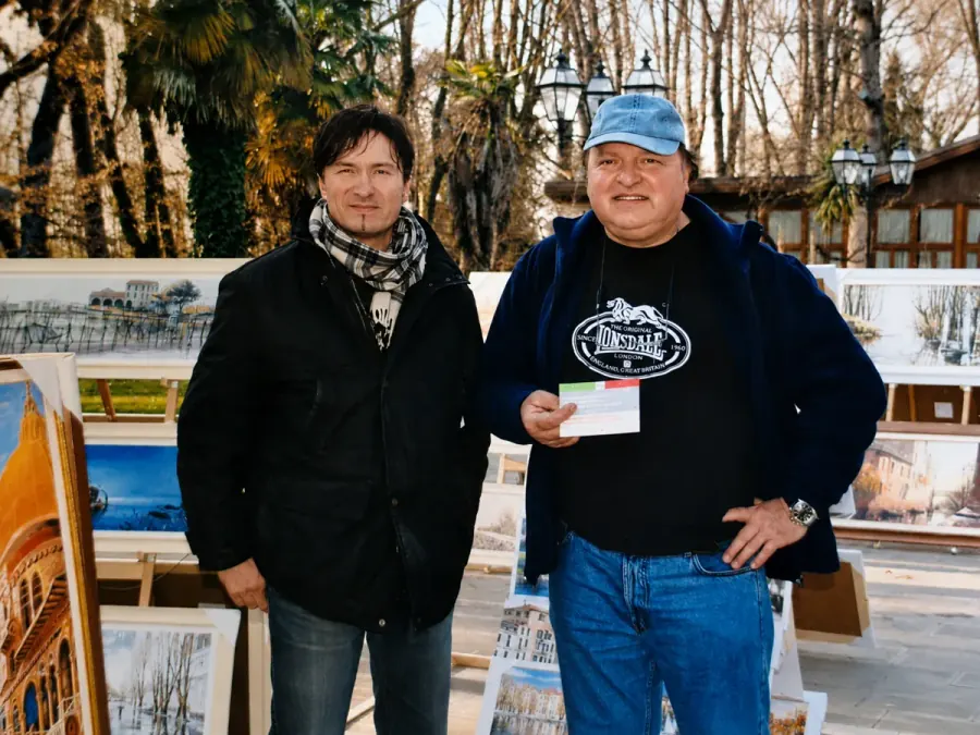 Con il pittore Paolo Semenzato